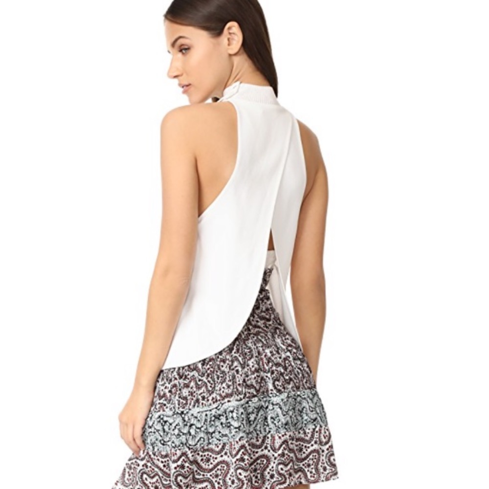 A.L.C. Olympia ribbed neck crepe tank 2
